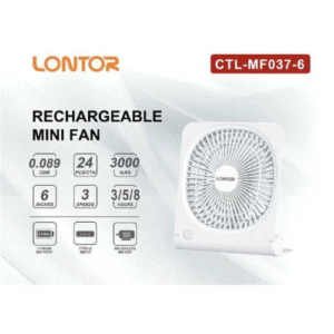 Lontor 6 Inches Rechargeable Table Fan CTL-MF037-6