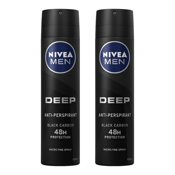 NIVEA Deep Anti-Perspirant Spray For Men 48h[200ml pack of 2] - Image 3
