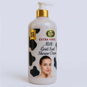 VEET GOLD Exfoliating Glowing Shower Gel Body Wash in a large 1000ml bottle for brightening and cleansing skin, sold by Elomart in Nigeria
