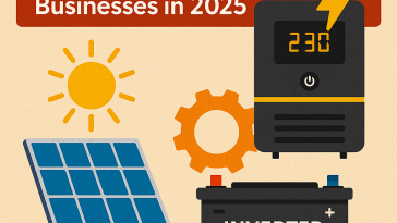 Illustration showing top power backup options in Nigeria, including inverters, solar panels, and inverter battery care for Nigerian homes and businesses in 2025.