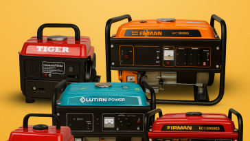 A selection of fuel-efficient generators for Nigerian homes in 2025 – from compact models to high-performance units, available at Elomart.