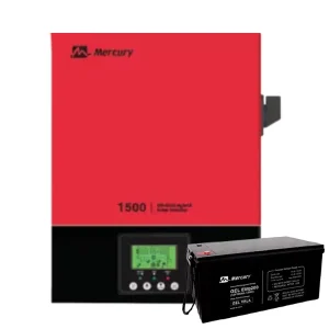 Mercury 1.5kVA Solar Hybrid Inverter MPPT 12V with complete solar setup for home power backup in Nigeria