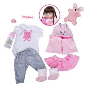 Soft Baby Dolls With Clothes Pink Suit Clothes Decor Doll For Children Kids Accompany