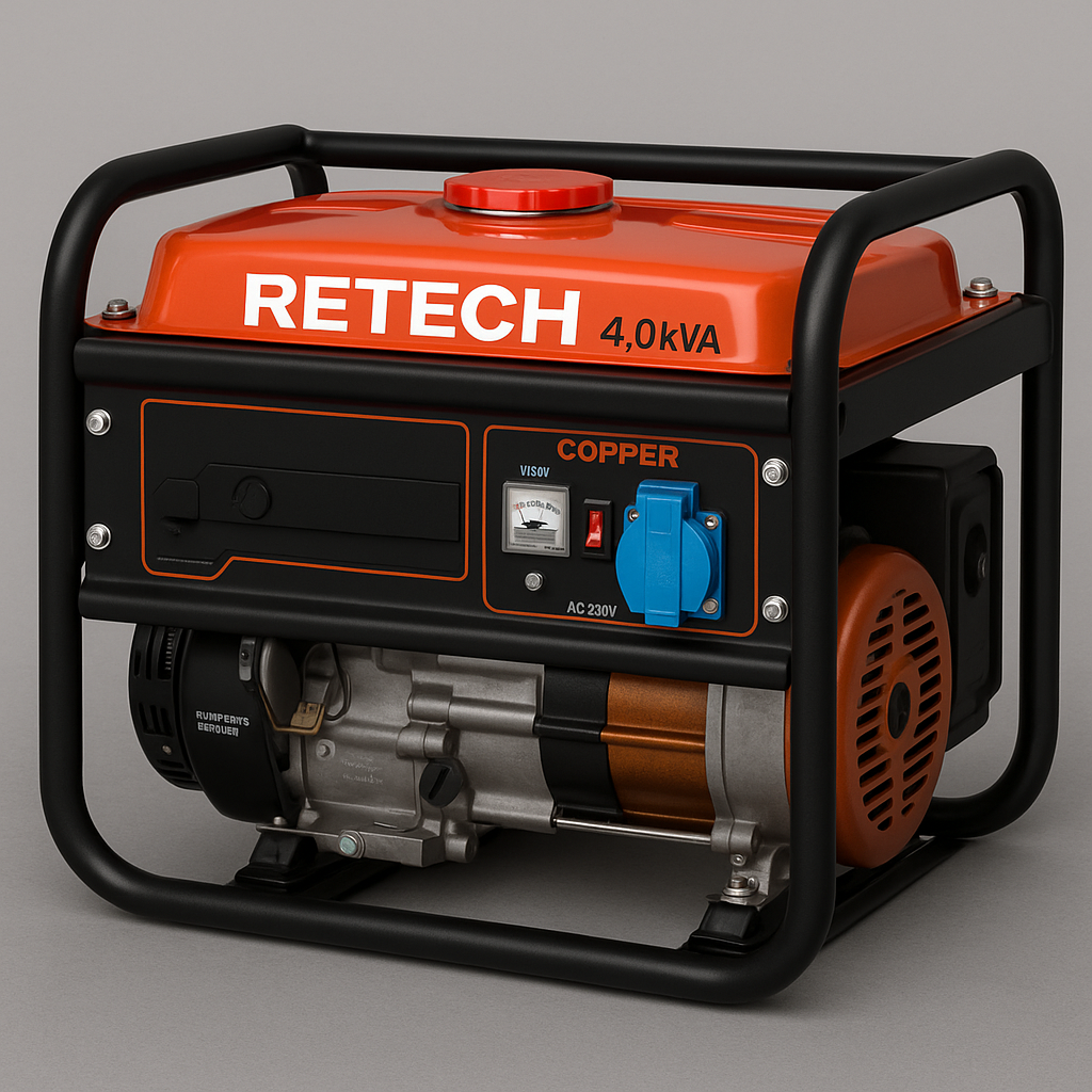 RETECH 4.0kVA portable generator with copper coil for home use in Nigeria