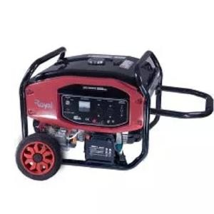 Royal GR12000CE 7.5 KVA petrol generator with electric start, OHV engine, low-oil shutdown – available at Elomar
