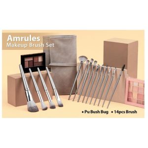 Order14Pcs Professional Makeup Brush Set with PU Storage Bag Sold in Nigeria by Elomart