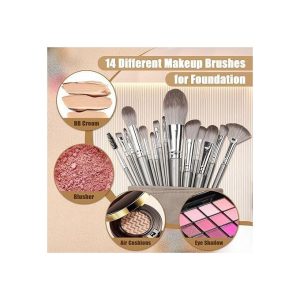 14Pcs Professional Makeup Brush Set with PU Storage Bag
