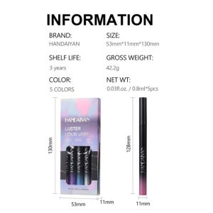 Handaiyan 5pcs Metallic Eyeliner Pencil Set Colored Eyeliners