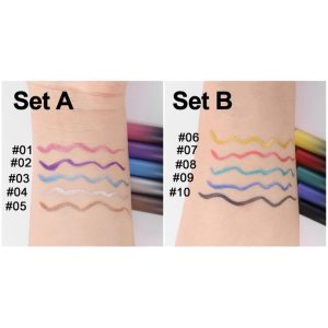Handaiyan 5pcs Metallic Eyeliner Pencil Set Colored Eyeliners